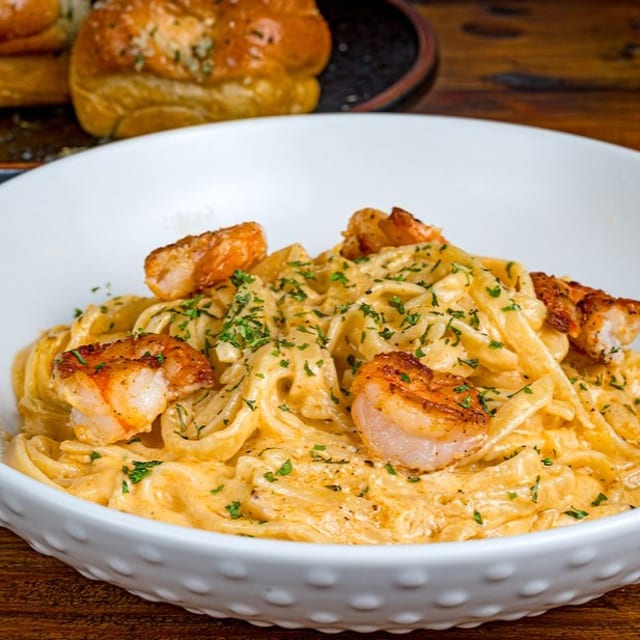 Linguine Pasta with Lobster Sauce.