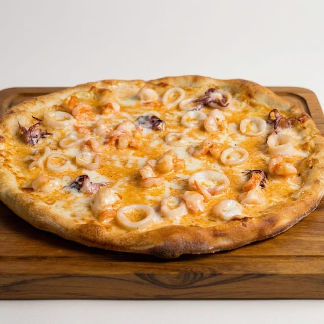 Seafood Delight/ Delicada De Mariscos Pizza.