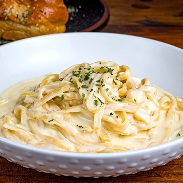 Pasta with Alfredo Sauce.